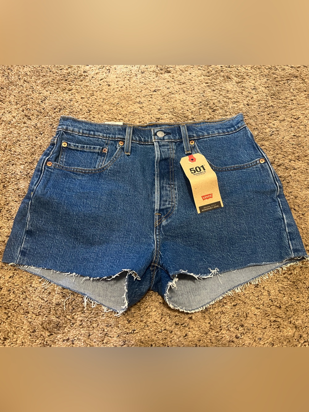Levi's 501 Denim Cutoff Shorts with Frayed Hem